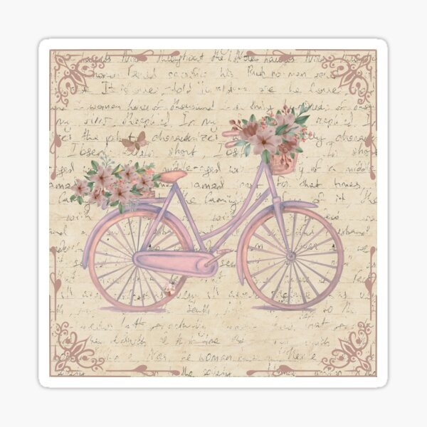 Artikel-Vorschau von Shabby Chic Vintage Rosa Fahrrad und Rosen, designt und verkauft von SloganExpress.