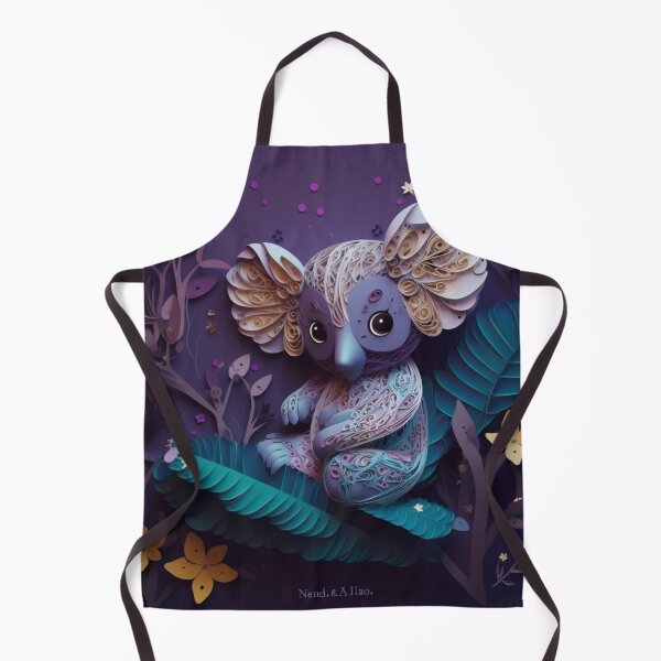 Item preview, Cute cartoon koala on a purple background with tropical leaves. designed and sold by aiphotosart.
