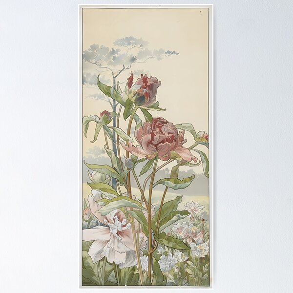 Vista previa del artículo con la obra «Henri Privat-Livemont, Pivoines», diseñado y vendido por NouveauEra.