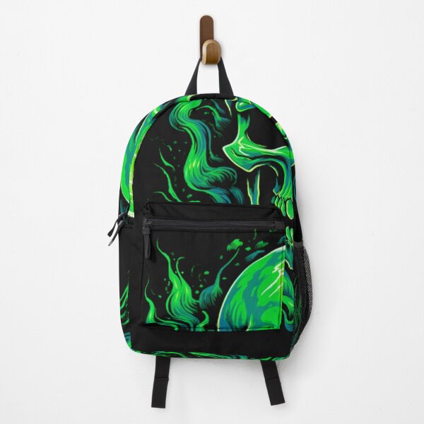 Item preview, green flame skull designed and sold by Bohabaz.