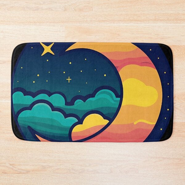 Artikelvorschau, Colorful starry night with a view to the stars and a crescent moon entworfen und verkauft von StickySociety.