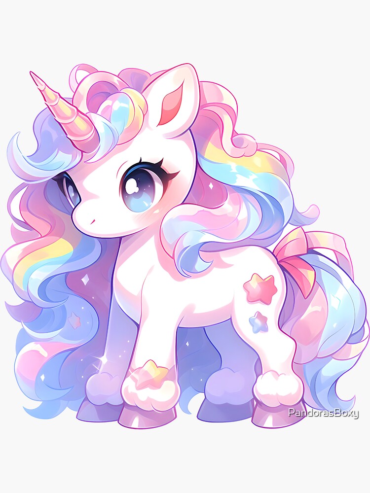 Rainbow Unicorn, Kawaii Unicorn, My Little Pony  Sticker for Sale by  PandorasBoxy