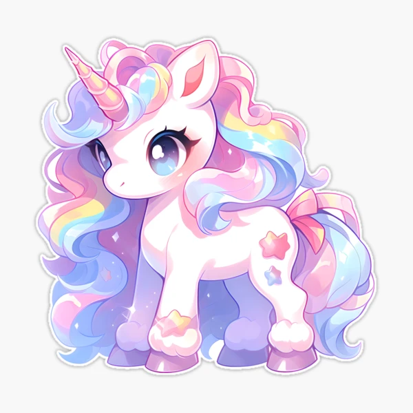 Rainbow Unicorn, Kawaii Unicorn, My Little Pony  Sticker for Sale by  PandorasBoxy