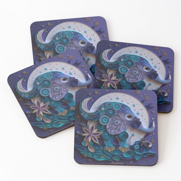 Item preview, The moon and the elephant in the form of a stylized fish designed and sold by aiphotosart.