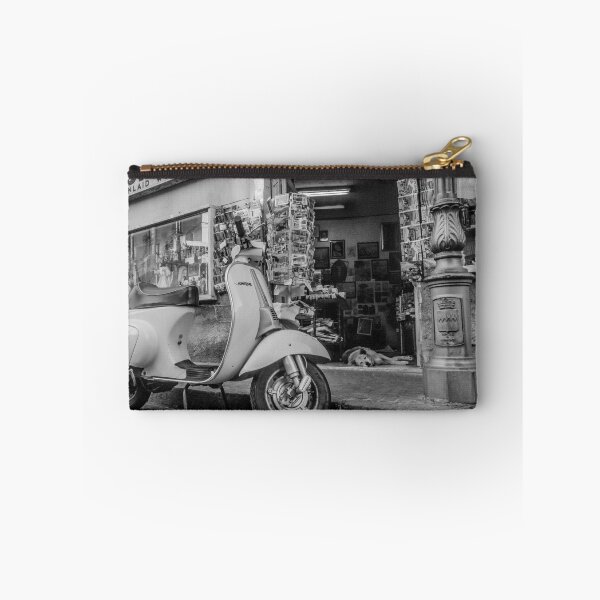 Item preview, Black and White Motorbike Outside Sorrento Shop designed and sold by martinlogan.