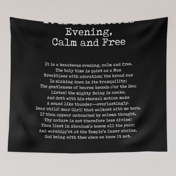 Item preview, It is a Beauteous Evening - William Wordsworth Poem - Literature - Typewriter Print 2 - Black designed and sold by Studio Grafiikka.
