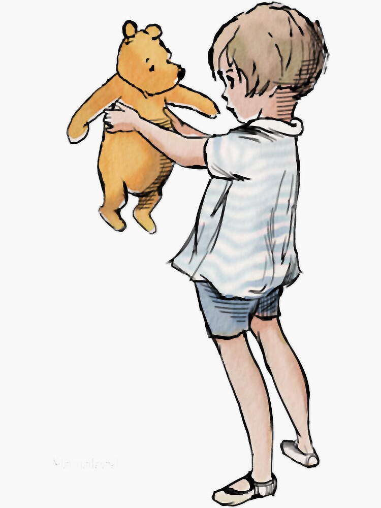 Winnie The Pooh Christopher Robin And Pooh Sticker For Sale By Dewey Temika Redbubble 3740