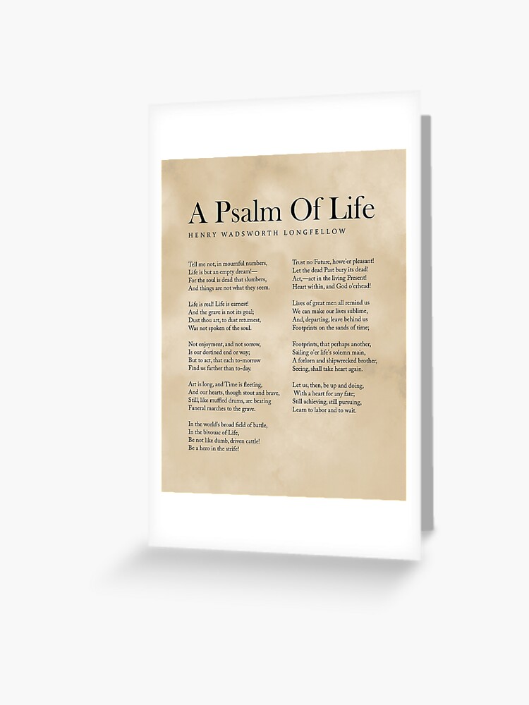 A Psalm Of Life - Henry Wadsworth Longfellow Poem - Literature - Typewriter  Print 2 - Vintage Greeting Card for Sale by Studio Grafiikka
