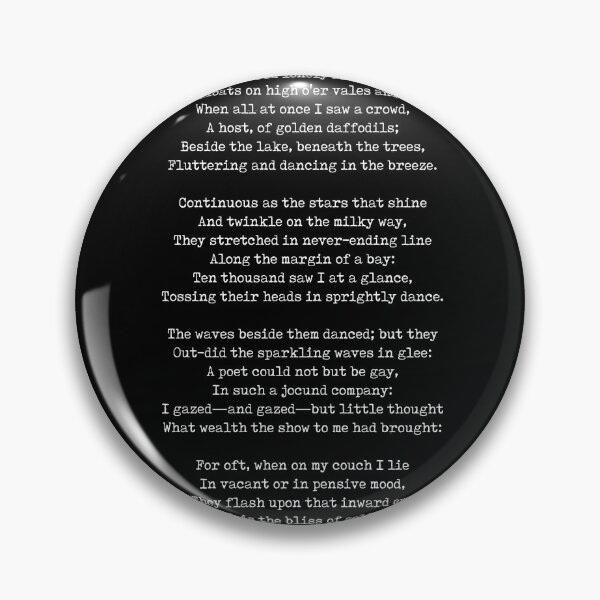 Item preview, Daffodils - William Wordsworth Poem - Literature - Typewriter Print 2 - Black designed and sold by Studio Grafiikka.