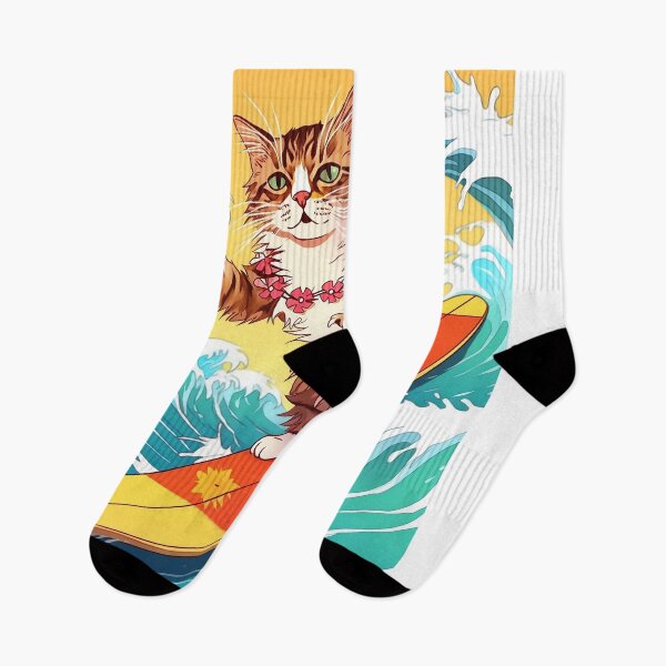 Item preview, Surfing Tabby Cat (Anime) designed and sold by BDMeow.
