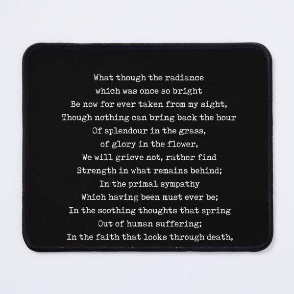Item preview, Splendour In The Grass - William Wordsworth Poem - Literature - Typewriter Print 1 - Black designed and sold by Studio Grafiikka.