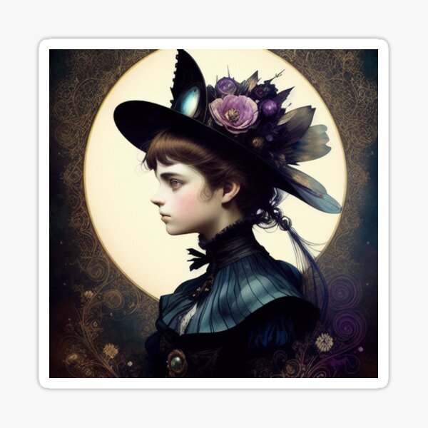 victorian gothic girl 20 Sticker for Sale by snowwhitegirl