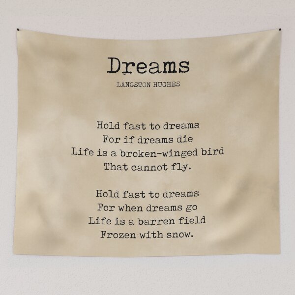 Artikelvorschau, Dreams - Langston Hughes Poem - Literature - Typography 1 - Vintage entworfen und verkauft von Studio Grafiikka.
