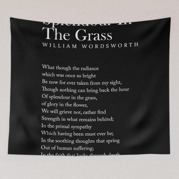 Item preview, Splendour In The Grass - William Wordsworth Poem - Literature - Typography Print 2 - Black designed and sold by Studio Grafiikka.