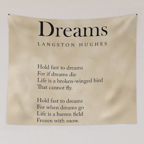 Artikelvorschau, Dreams - Langston Hughes Poem - Literature - Typography 2 - Vintage entworfen und verkauft von Studio Grafiikka.