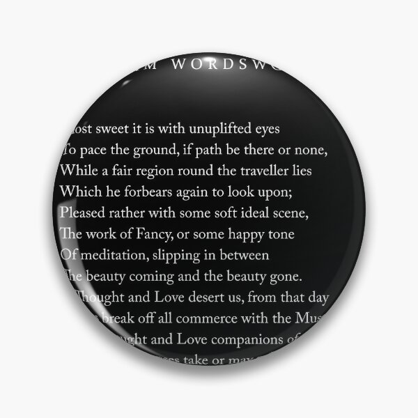 Item preview, Most Sweet It Is - William Wordsworth Poem - Literature - Typography Print 1 - Black designed and sold by Studio Grafiikka.