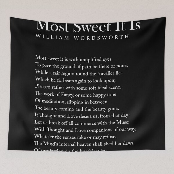 Item preview, Most Sweet It Is - William Wordsworth Poem - Literature - Typography Print 1 - Black designed and sold by Studio Grafiikka.