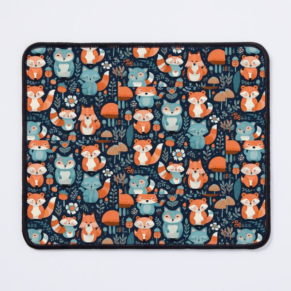 Item preview, Kawaii Foxes & Racoons Pattern designed and sold by MerikuroCreates.