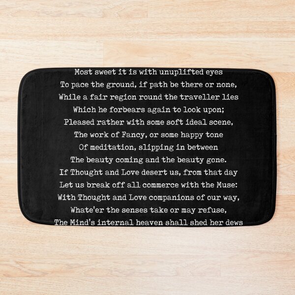 Item preview, Most Sweet It Is - William Wordsworth Poem - Literature - Typewriter Print 2 - Black designed and sold by Studio Grafiikka.