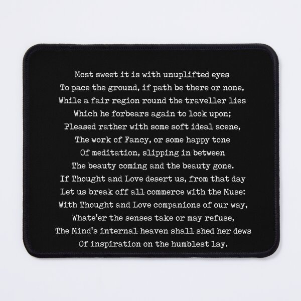 Item preview, Most Sweet It Is - William Wordsworth Poem - Literature - Typewriter Print 2 - Black designed and sold by Studio Grafiikka.