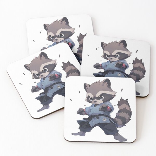 Item preview, Racoon wearing karate outfit  designed and sold by Lobory.