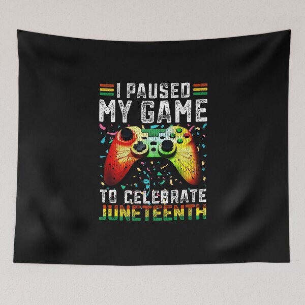 Item preview, I Paused My Game To Celebrate Juneteenth Funny Black Gamers Dashiki Flag  designed and sold by alenaz.