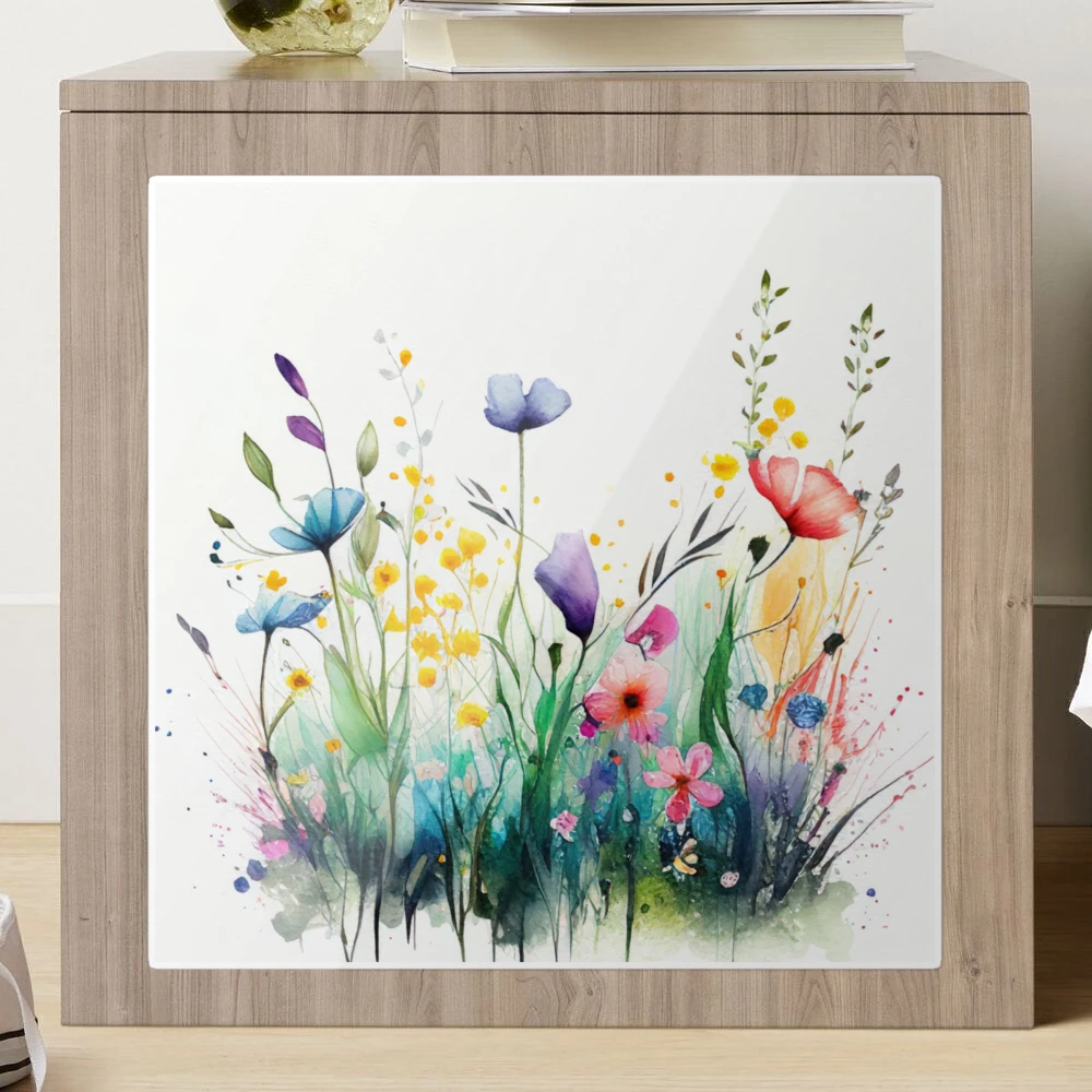 Mini wildflowers watercolor  Flower art painting, Mini canvas art