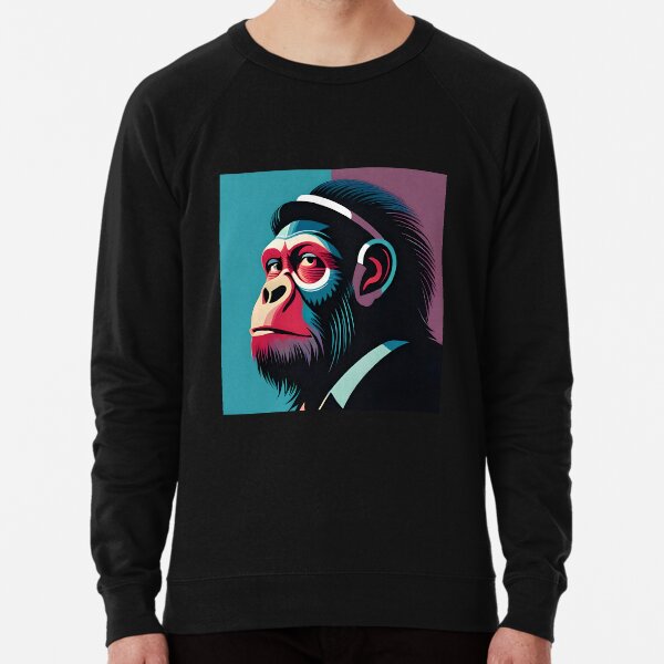 Solid Jammin Monkey Rockin Headphones Shades T-Shirt