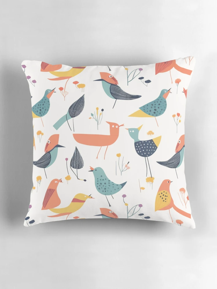Thumbnail 3 of 4, Pillow, Birds Pattern designed and sold by InfinityPattern.