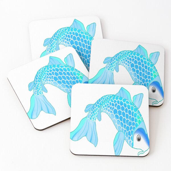Item preview, blue carp curled up to perform designed and sold by ThielSmi13.