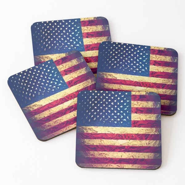 Item preview, American flag painted on a piece of crumpled paper designed and sold by Zolongano.