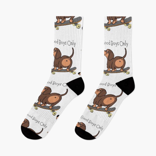 Item preview, Good Boys Only Funny Skateboard Dachshund designed and sold by mkzmerch.