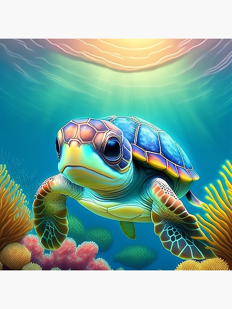 Two Sea Turtle in the Ocean, Diamond Painting
