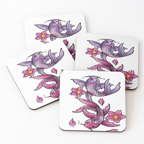 Item preview, two ornamental fish swimming around the flowers designed and sold by IgnacioCo65.