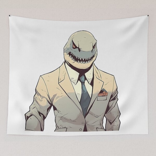 Item preview, Mr. Shark. A shark in a stylish jacket. Office worker, shark teacher designed and sold by Anastasiia Yurevych.