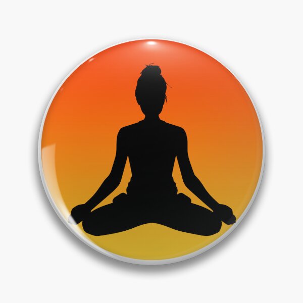 Item preview, Sukhasana Sunset - A Stylish and Elegant Design of a Woman in Yoga Pose Against the Sun designed and sold by GorinART.