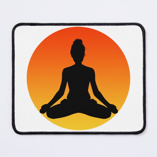 Item preview, Sukhasana Sunset - A Stylish and Elegant Design of a Woman in Yoga Pose Against the Sun designed and sold by GorinART.
