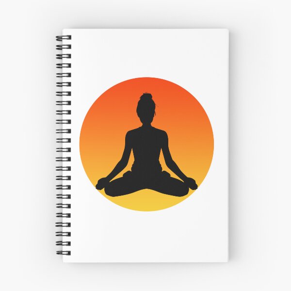 Item preview, Sukhasana Sunset - A Stylish and Elegant Design of a Woman in Yoga Pose Against the Sun designed and sold by GorinART.