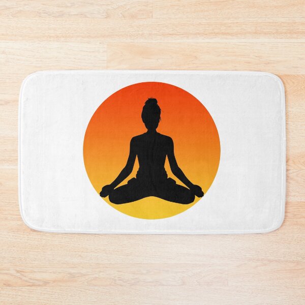 Item preview, Sukhasana Sunset - A Stylish and Elegant Design of a Woman in Yoga Pose Against the Sun designed and sold by GorinART.