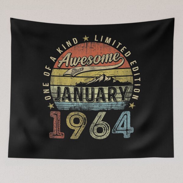 Item preview, 59th Birthday Gift Awesome Since January 1964 59 Year Old designed and sold by Gillian Roystone.