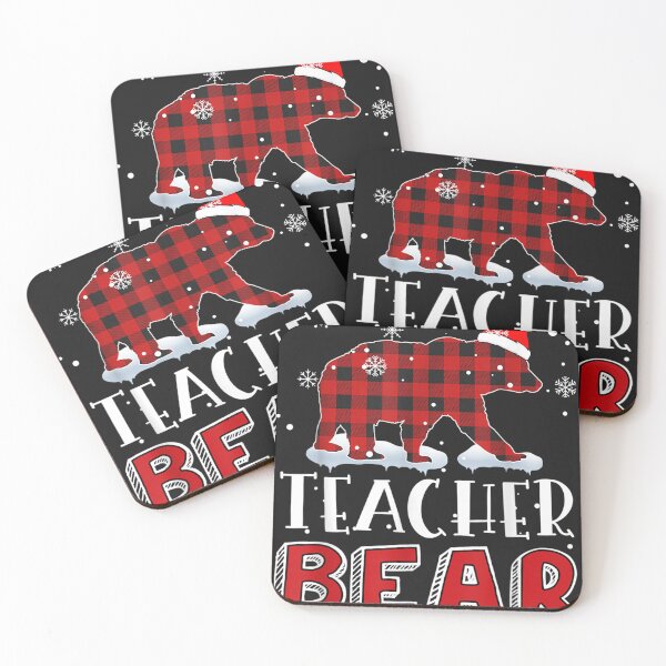 Item preview, Teacher Bear Red Buffalo Plaid Matching Teacher Christmas  designed and sold by WilliamClarkdf.