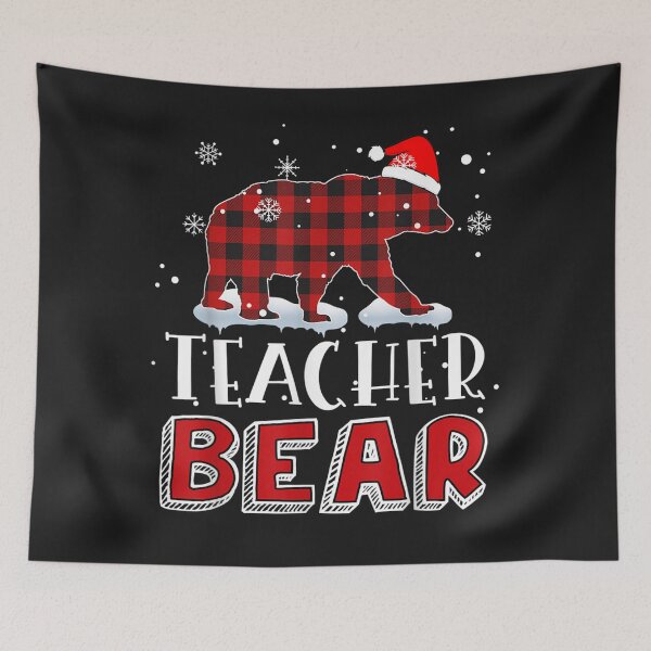 Item preview, Teacher Bear Red Buffalo Plaid Matching Teacher Christmas  designed and sold by WilliamClarkdf.