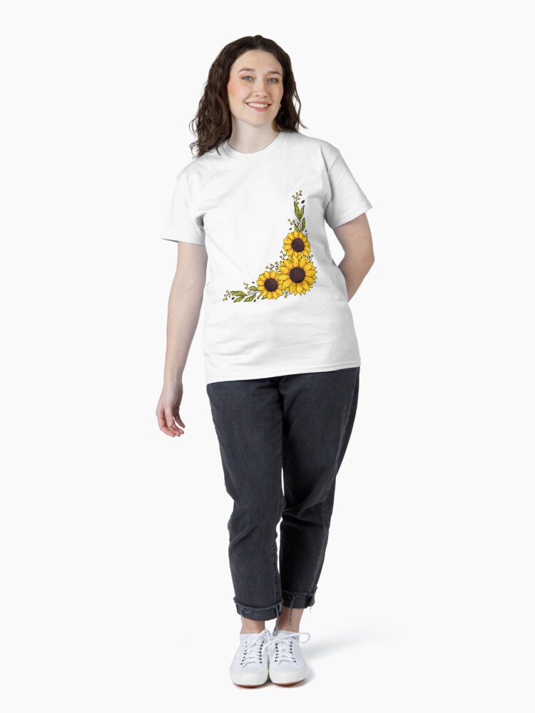 Thumbnail 4 of 7, Classic T-Shirt, sunflowers inspired by nature designed and sold by DesignMuchLove.