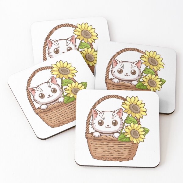 Item preview, Sunflowers Inspired_ By Nature with cute cat (1) designed and sold by DesignMuchLove.
