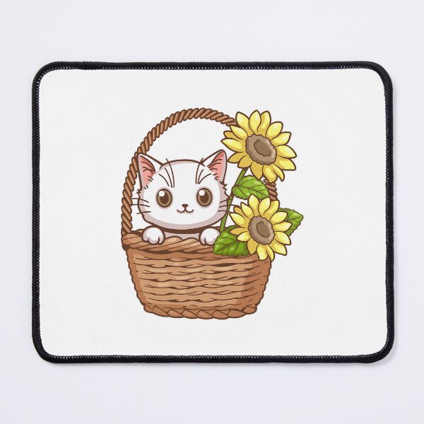 Item preview, Sunflowers Inspired_ By Nature with cute cat (1) designed and sold by DesignMuchLove.