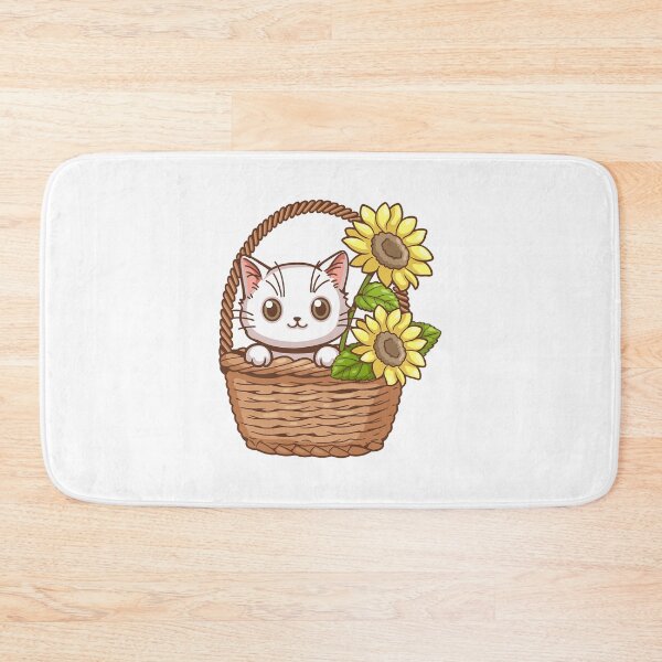 Item preview, Sunflowers Inspired_ By Nature with cute cat (1) designed and sold by DesignMuchLove.