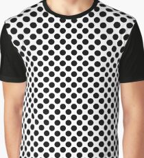Black & White Retro Polka Dots Graphic T-Shirt
