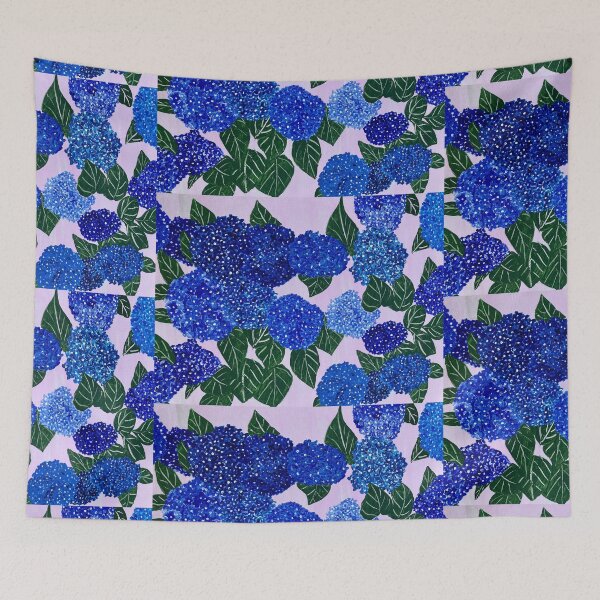 Item preview, Blue hydrangeas on pink designed and sold by Ruth Breen Artwork .