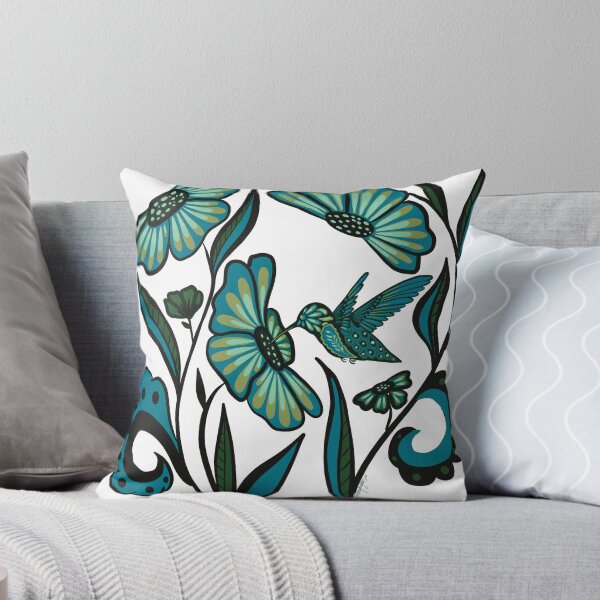 Item preview, Hummingbird Print in Blue and Green designed and sold by PatternedbySab.