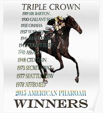 Triple Crown Winners 2015 American Pharoah Poster